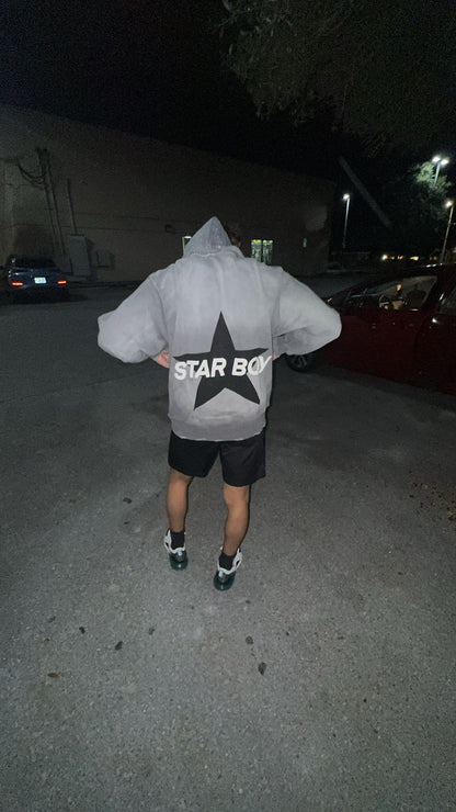 Puff Print Zip Up With Rhinestones On Hood