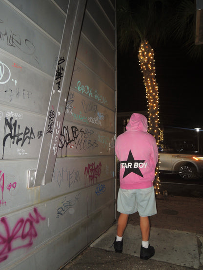 Pink Puff Print Zip Up With Rhinestones On Hood