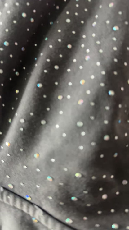 Puff Print Zip Up With Rhinestones On Hood